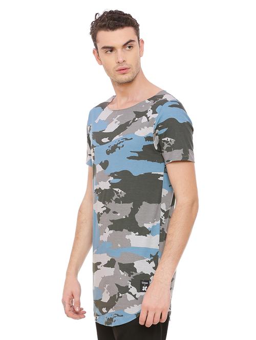 blue cotton all over print t-shirt - 14511029 - Very Small Image - 1