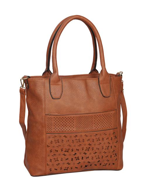 tan leatherette regular handbag - 14511259 - Very Small Image - 1