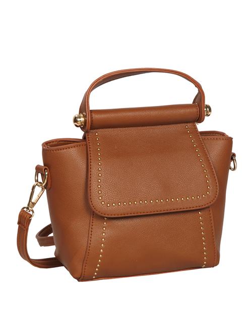 tan leatherette regular sling bag - 14511274 - Very Small Image - 1