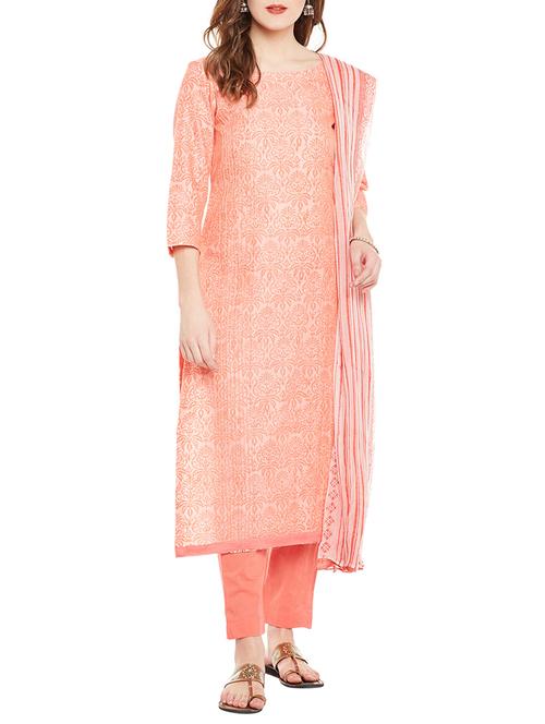 pinkshink orange dress material - 14511326 - Very Small Image - 1