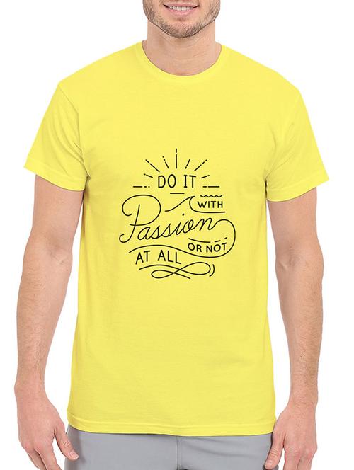 yellow cotton chest print tshirt - 14511403 - Standard Image - 1