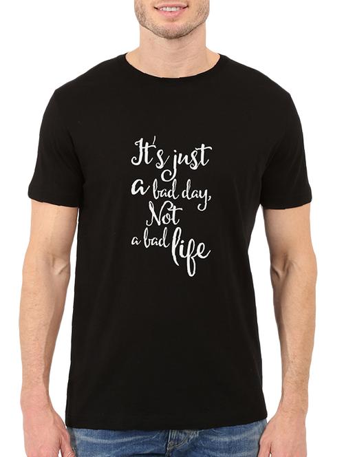 black cotton chest print tshirt - 14511405 - Standard Image - 1