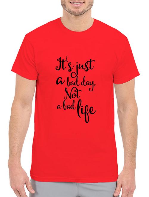 red cotton chest print tshirt - 14511410 - Standard Image - 1