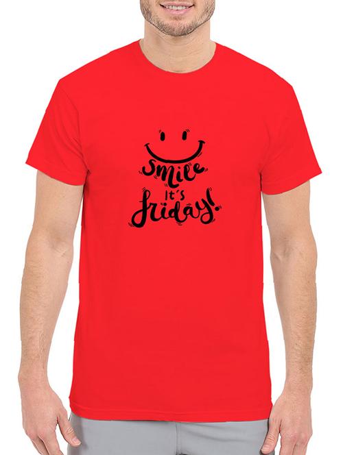 red cotton chest print tshirt - 14511565 - Standard Image - 1