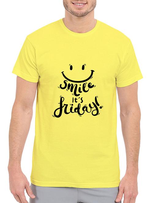 yellow cotton chest print tshirt - 14511567 - Standard Image - 1