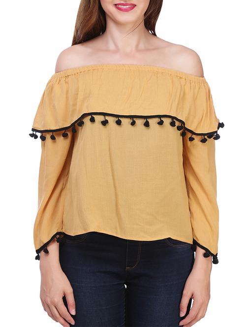 yellow off shoulder top - 14511614 - Very Small Image - 1