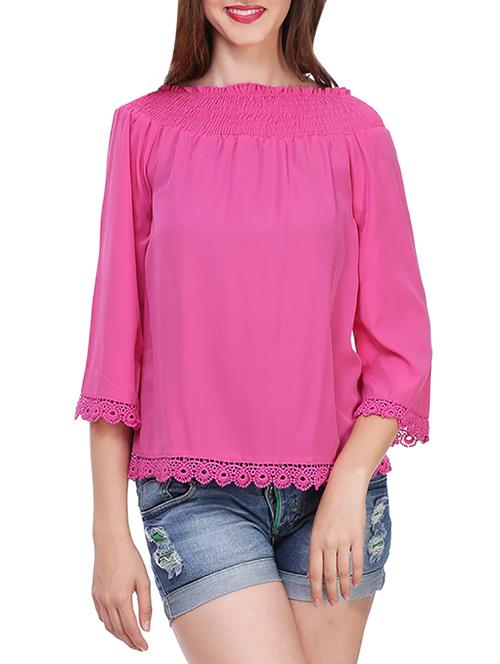 pink off shoulder top - 14511617 - Very Small Image - 1
