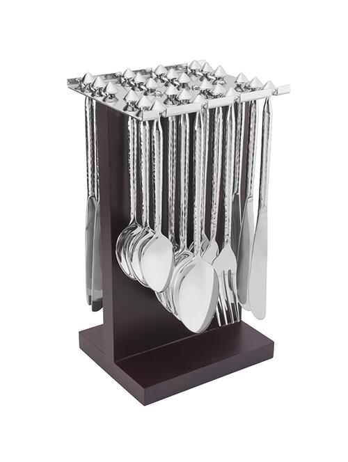 Elegante' Stainless Steel New Exclusive Diamond Premium 24 Pcs Cutlery Set - 14511622 - Very Small Image - 1