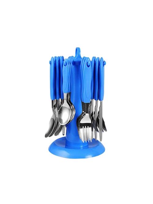Elegante Signature Blue Stainless Steel, Plastic Cutlery Set (Pack of 24) - 14511630 - Very Small Image - 1