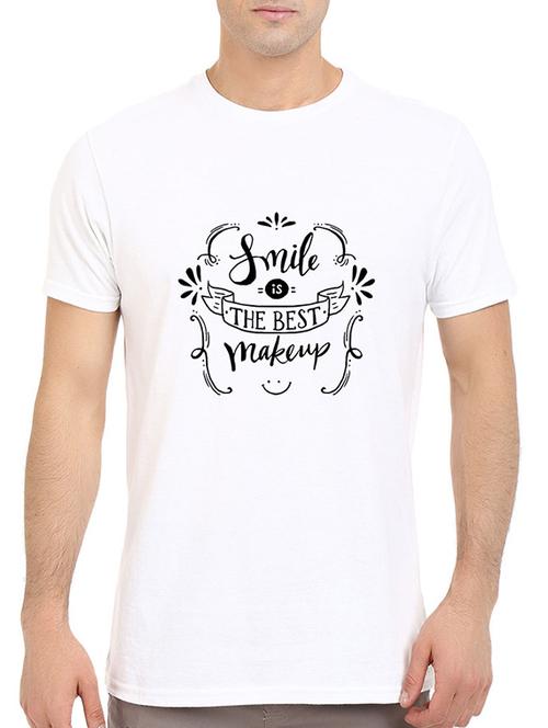 white cotton chest print tshirt - 14511665 - Standard Image - 1