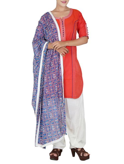 red cotton salwar suit stitched - 14512136 - Very Small Image - 1
