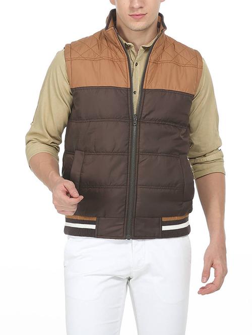 brown polyester quilted jacket - 14512856 - Very Small Image - 1