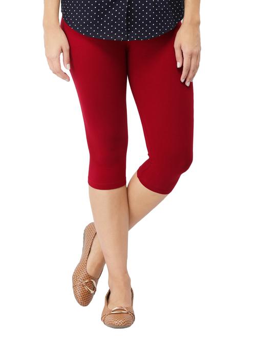 red cotton capri legging - 14513341 - Standard Image - 1