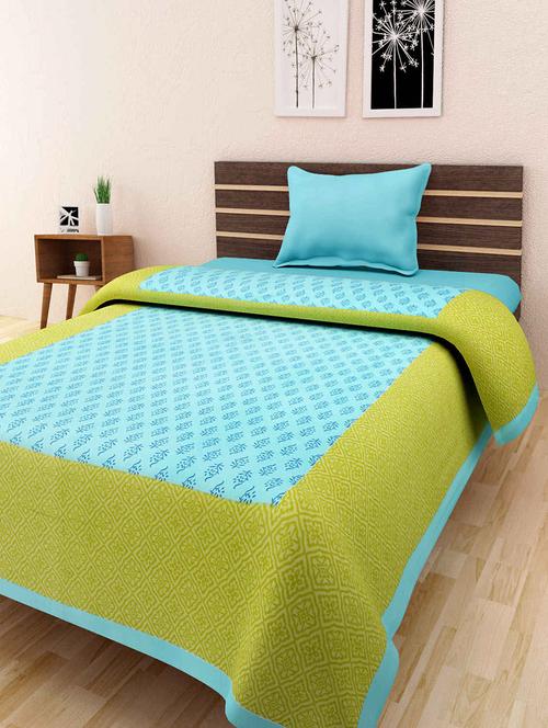 Pure Cotton Printed Single Bedsheet - 14513372 - Very Small Image - 1