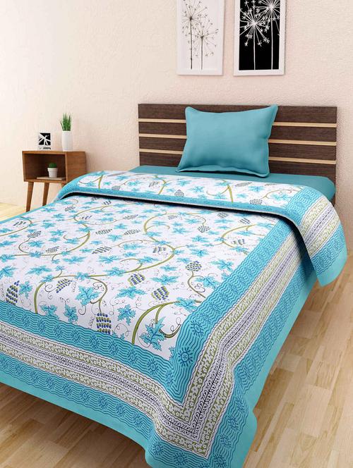 Pure Cotton Printed Single Bedsheet - 14513375 - Very Small Image - 1