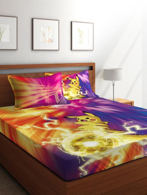 Pokemon King Bedsheet with 2 Pillow Covers - 14513417 - Very Small Image - 1