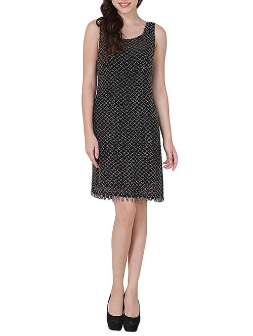 black poly georgette sheath dress - 14513471 - Standard Image - 1