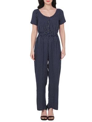navy blue rayon jumpsuit - 14513899 - Standard Image - 1