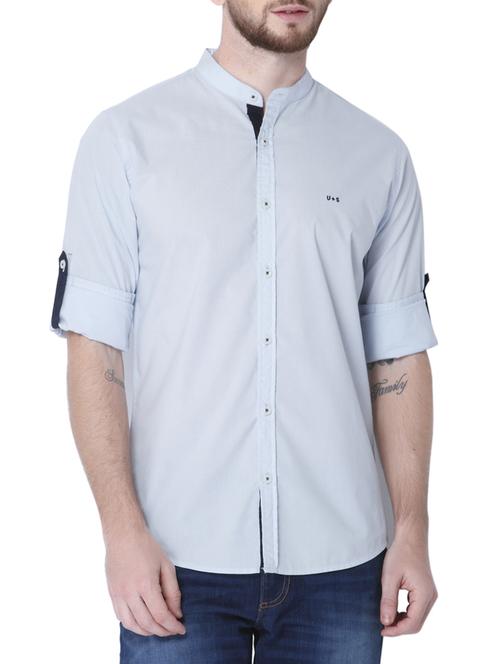 light blue cotton casual shirt - 14514088 - Very Small Image - 1