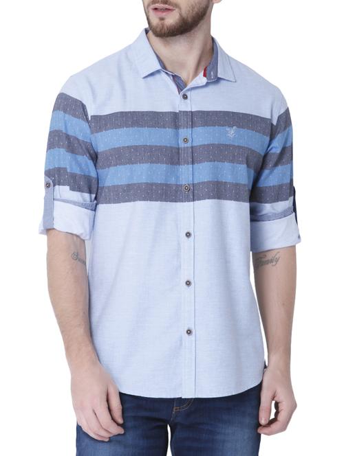 blue cotton casual shirt - 14514093 - Standard Image - 1
