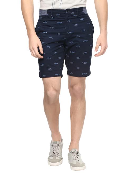 navy blue cotton shorts - 14514645 - Very Small Image - 1