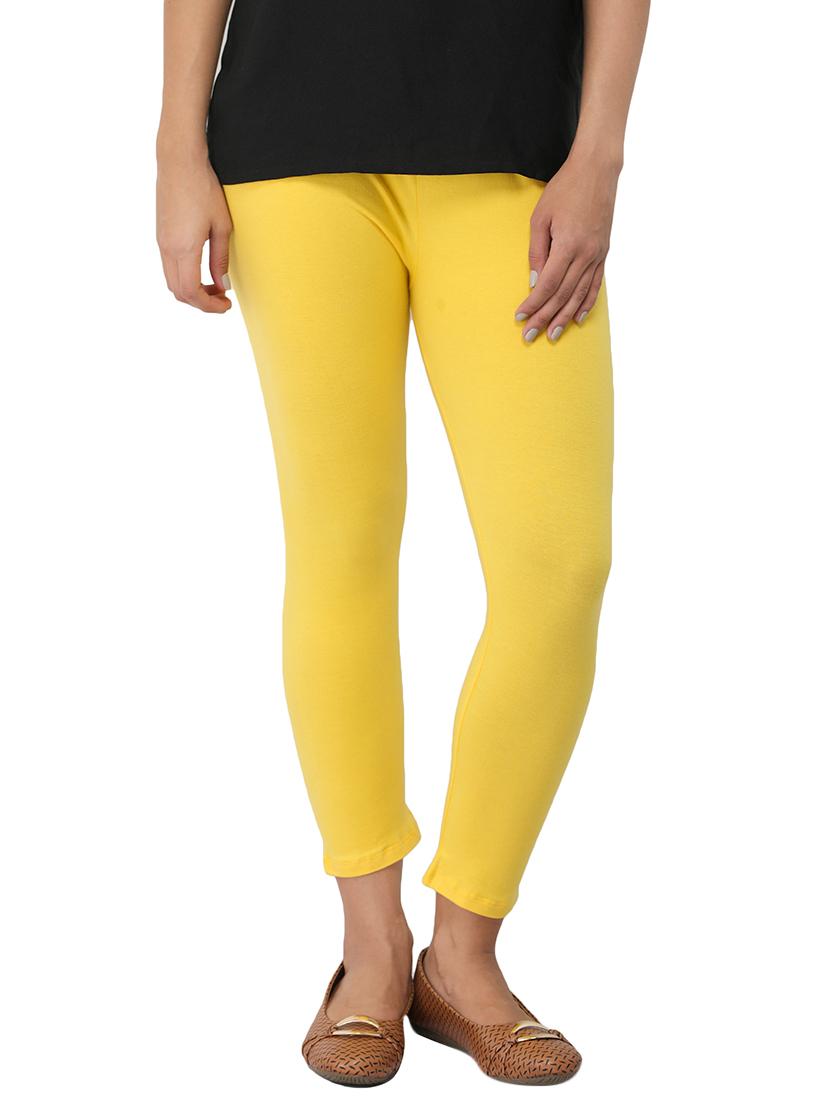 yellow cotton lycra leggings - 14514764 - Zoom Image - 1