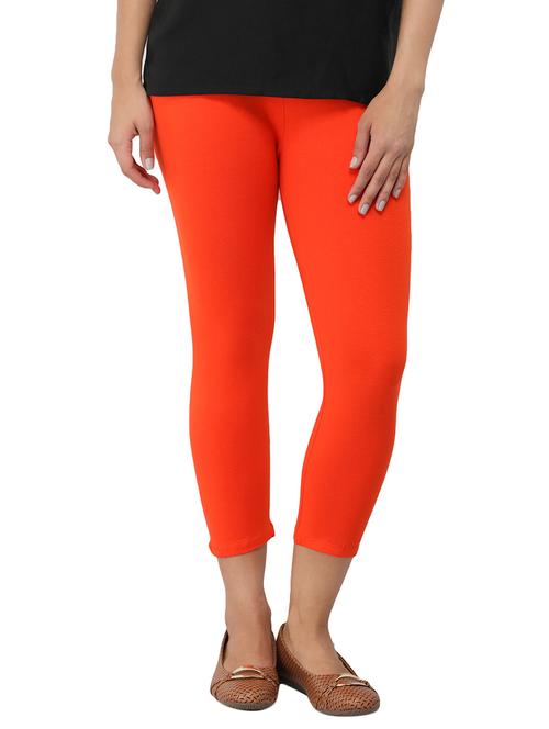 orange cotton lycra leggings - 14514770 - Standard Image - 1