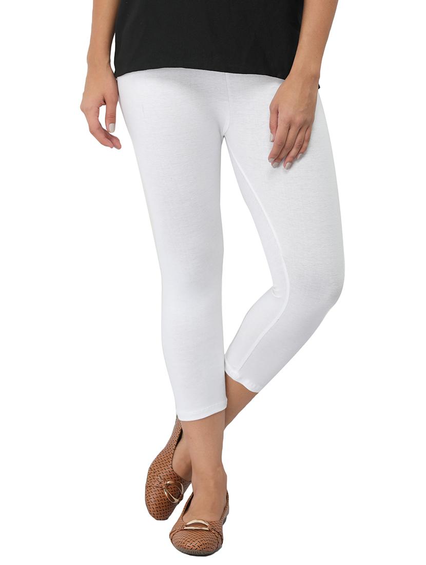 white cotton lycra leggings - 14514773 - Zoom Image - 1
