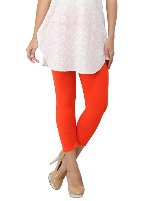 orange cotton lycra leggings - 14514774 - Standard Image - 1