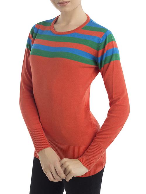 red woolen casual pullover - 14515049 - Very Small Image - 1