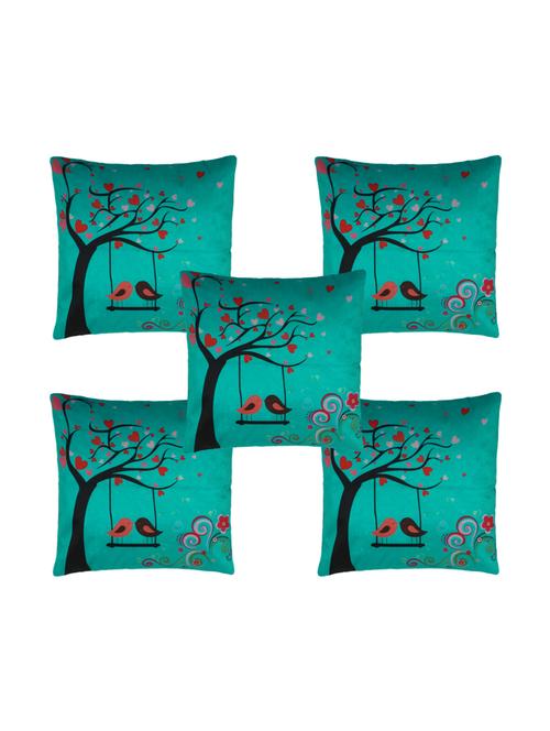 Decorative Pack of 5 Velvet Cushion Covers - 14515081 - Very Small Image - 1