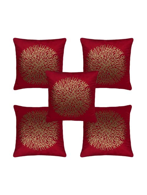 Decorative Pack of 5 Velvet Cushion Covers - 14515095 - Very Small Image - 1