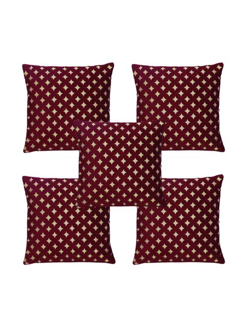 Decorative Pack of 5 Velvet Cushion Covers - 14515117 - Very Small Image - 1