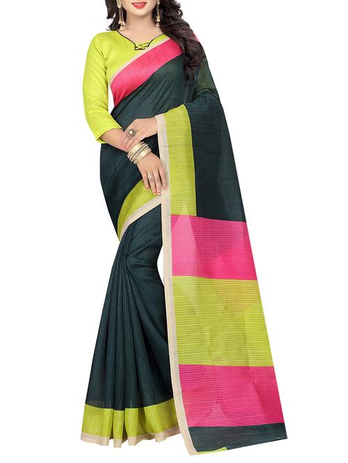 black art silk printed saree - 14515148 - Very Small Image - 1