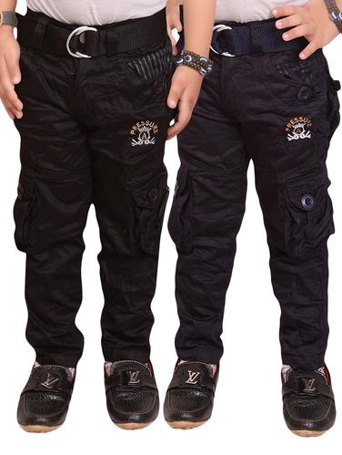 black cotton cargos trouser - 14515217 - Very Small Image - 1