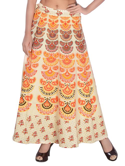 Orange cotton wrap skirt - 14515438 - Very Small Image - 1