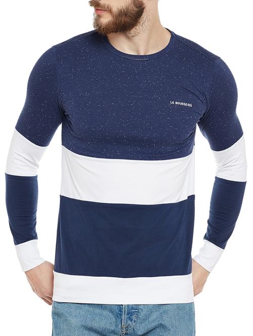 blue cotton color block t-shirt - 14515492 - Standard Image - 1