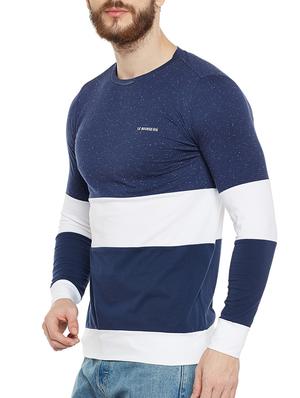 blue cotton color block t-shirt - 14515492 - Standard Image - 2