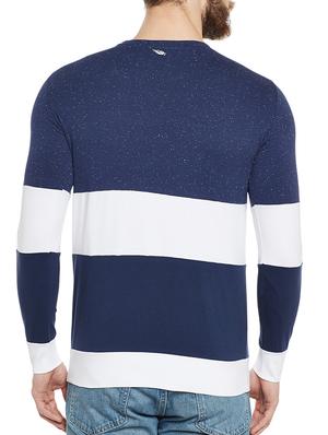 blue cotton color block t-shirt - 14515492 - Standard Image - 3