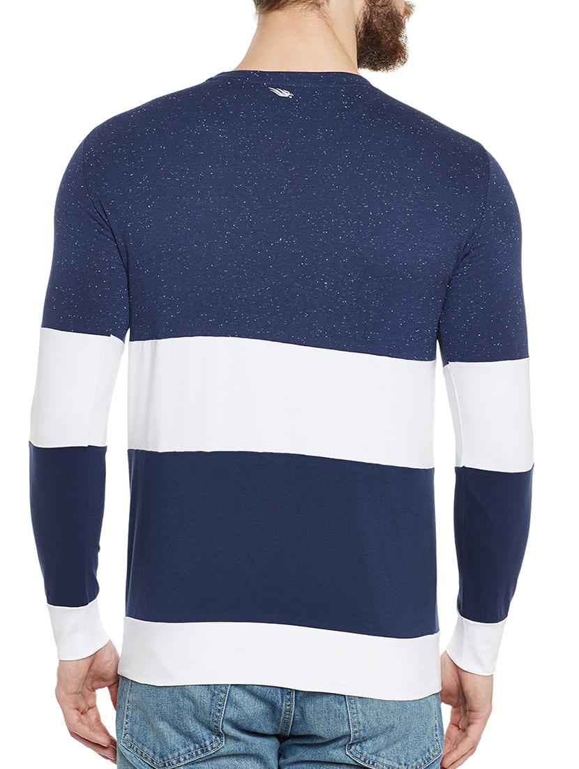 blue cotton color block t-shirt - 14515492 - Zoom Image - 3