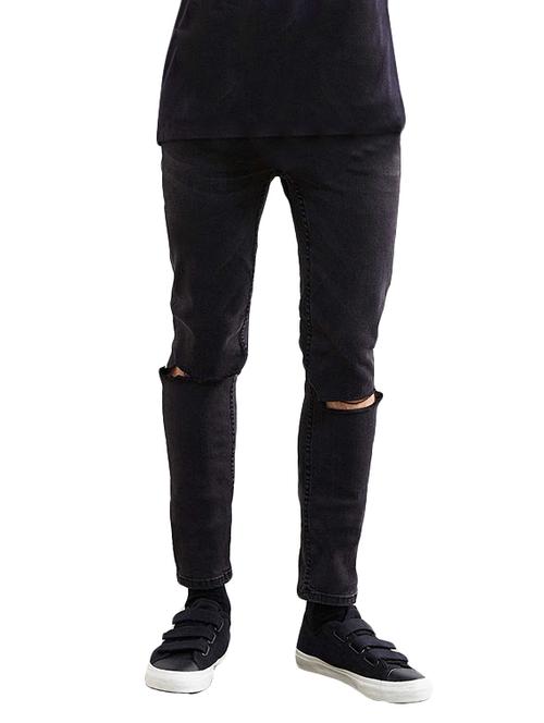 black denim slash knee jeans - 14515583 - Standard Image - 1