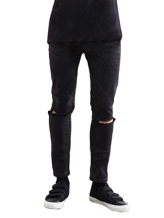 black denim slash knee jeans - 14515583 - Zoom Image - 1