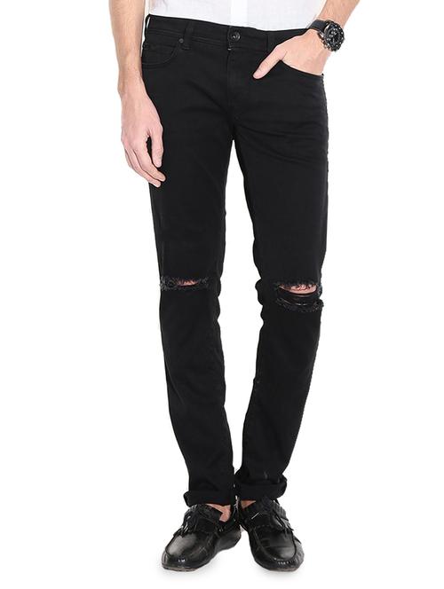 black denim slash knee jeans - 14515584 - Standard Image - 1