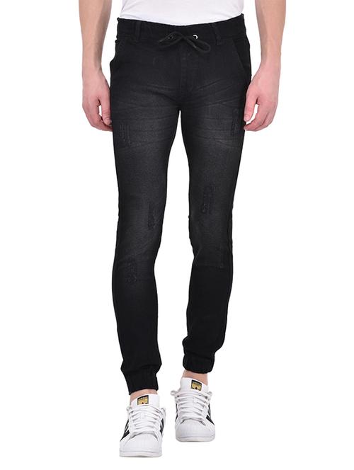 navy blue denim plain jogger - 14515594 - Standard Image - 1