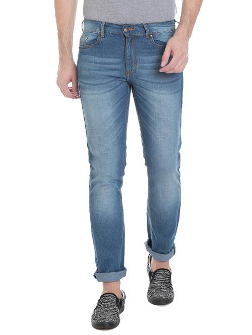 light blue cotton washed jeans - 14515666 - Very Small Image - 1