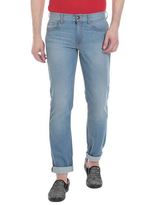 light blue cotton washed jeans - 14515675 - Very Small Image - 1