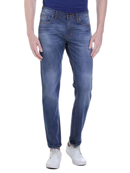 navy blue cotton washed jeans - 14515687 - Very Small Image - 1