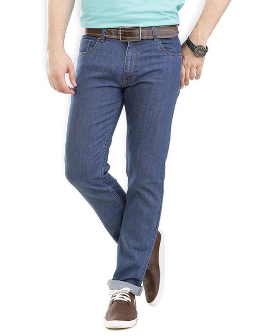 blue cotton plain jeans - 14515707 - Very Small Image - 1