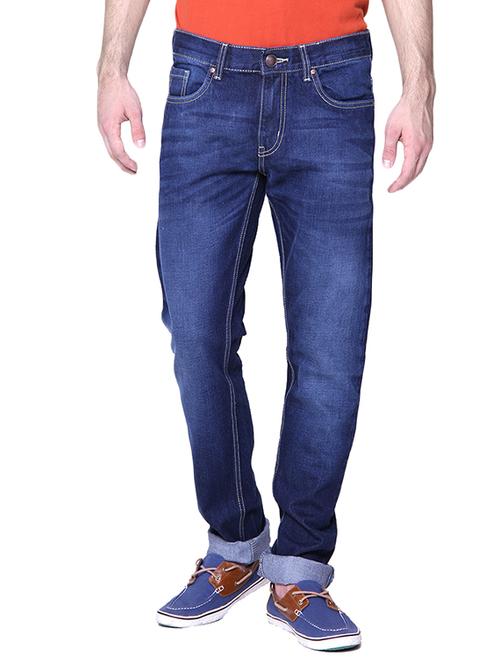 blue cotton washed jeans - 14515716 - Very Small Image - 1