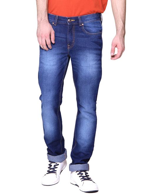 blue cotton washed jeans - 14515722 - Very Small Image - 1